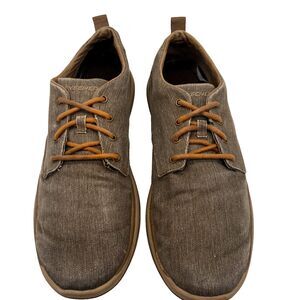 Skechers Classic Fit Air-Cooled Memory Foam Men's 13 Gray Canvas Loafer Shoes